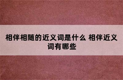 相伴相随的近义词是什么 相伴近义词有哪些